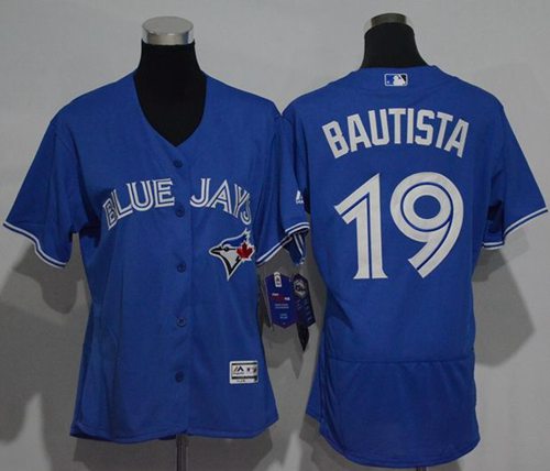 Blue Jays #19 Jose Bautista Blue Flexbase Authentic Women's Stitched MLB Jersey